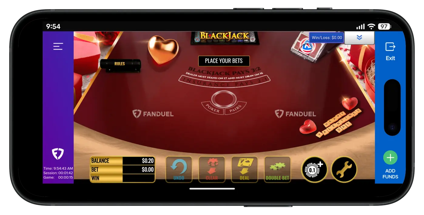 Real Money Casino Games - Valentine's Day Blackjack