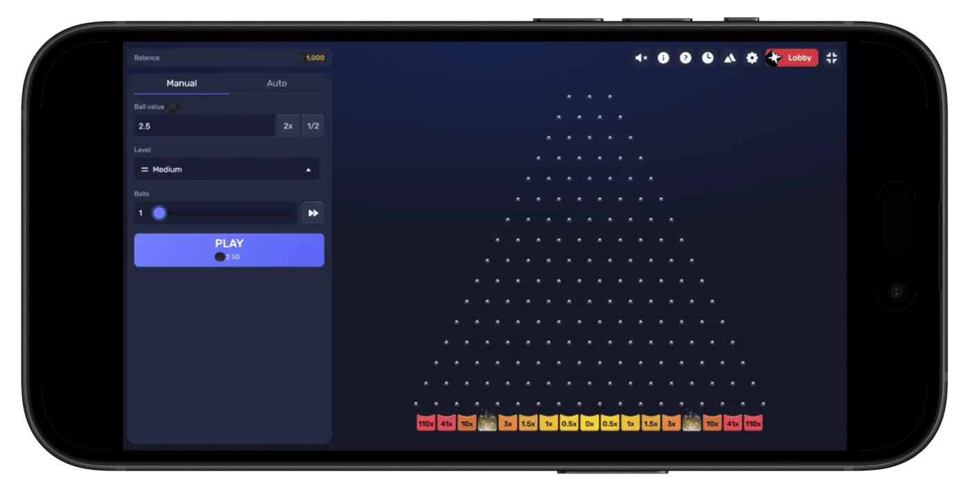 Gravity Plinko Casino Game at Sweet Sweeps 