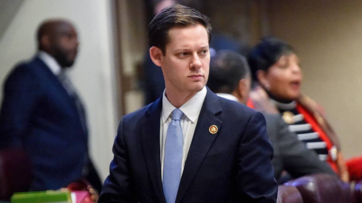 An image of Rep. Phillip Ensler during the first day of the legislative session at the Alabama Statehouse in Montgomery, Ala., on Tuesday January 13, he is trying to get an Alabama lottery bill passed.