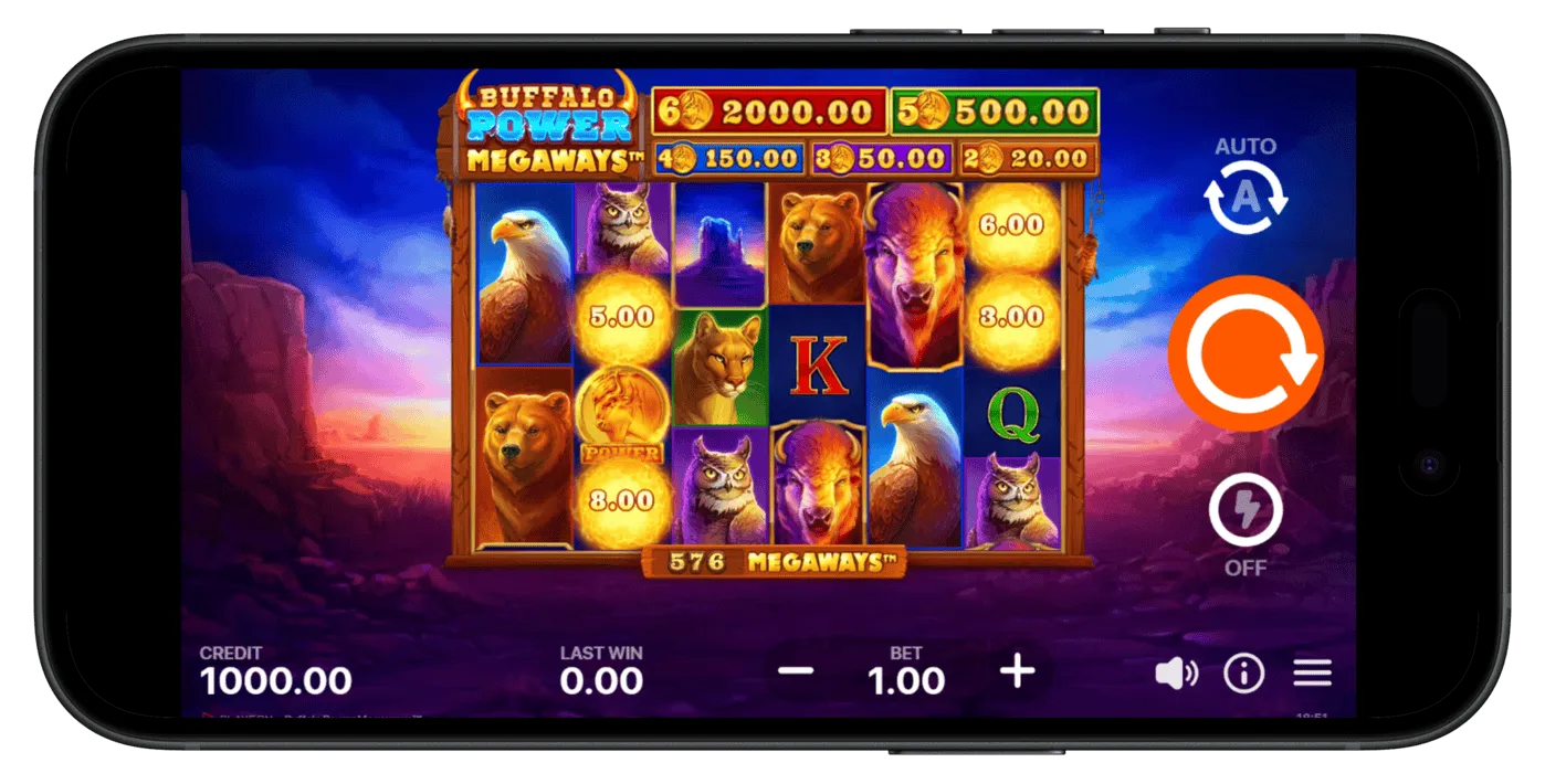 Buffalo Power Megaways Slots at Pulsz Social Casino