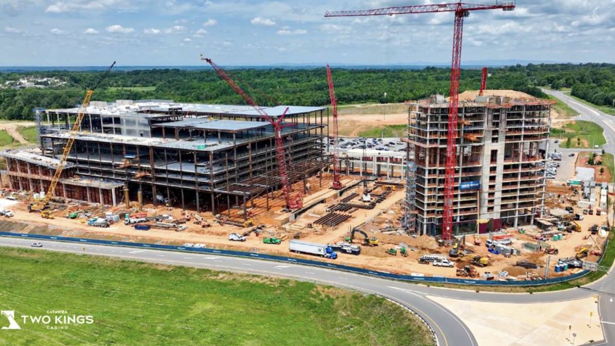 the north carolina casino that is growing at the moment is the catawba two kings casino, which is in phase 2 of its renovation and construction project. This image shows the progress.