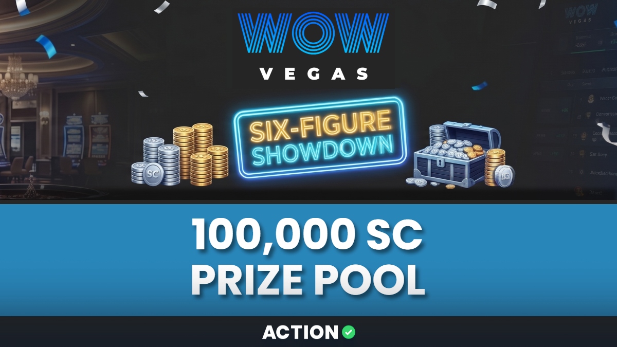 Compete for 100,000 Sweeps Coins at WOW Vegas - Join the Six-Figure Showdown Now! Image