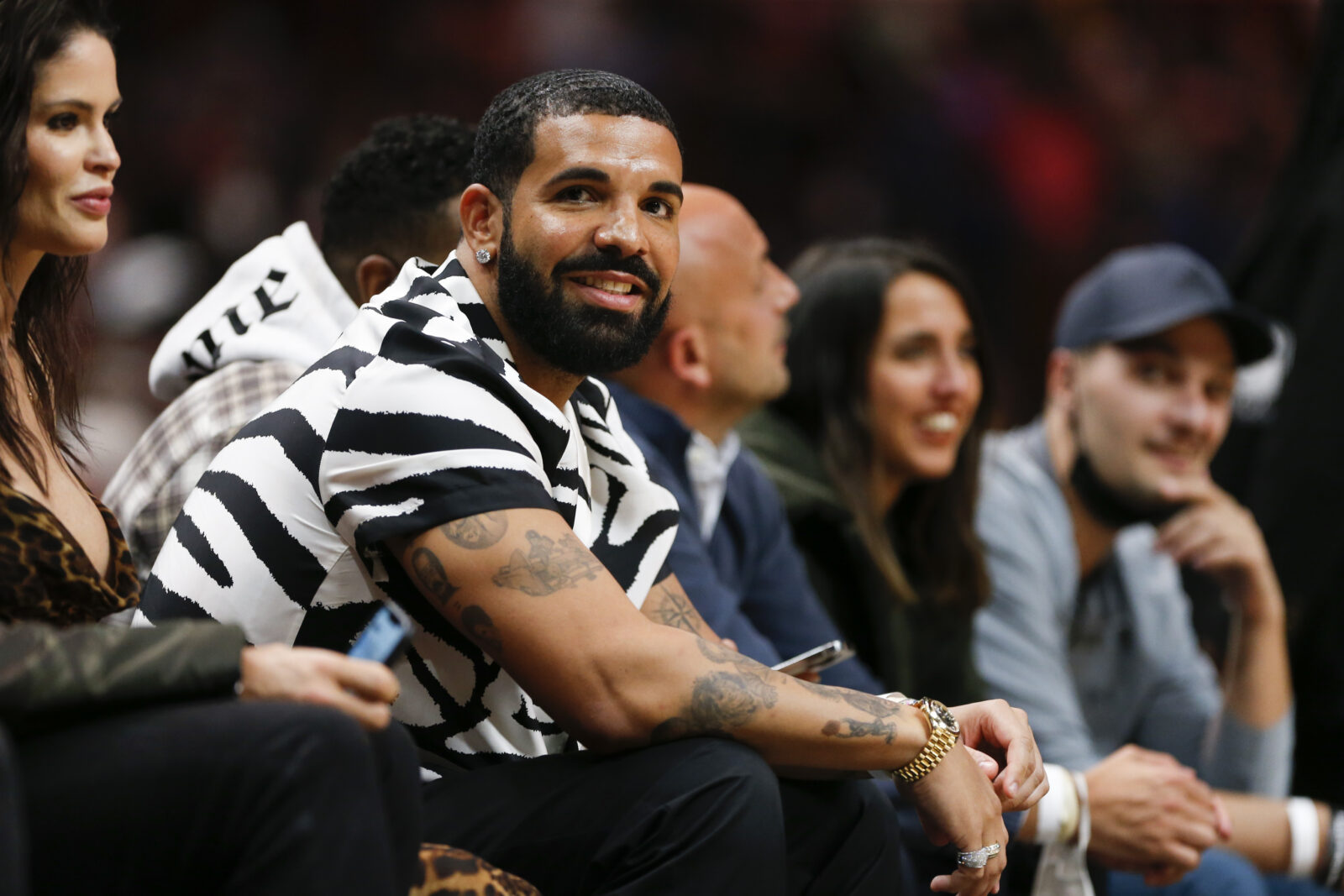 Drake attends the game between the Miami Heat and the Atlanta Hawks at FTX Arena.