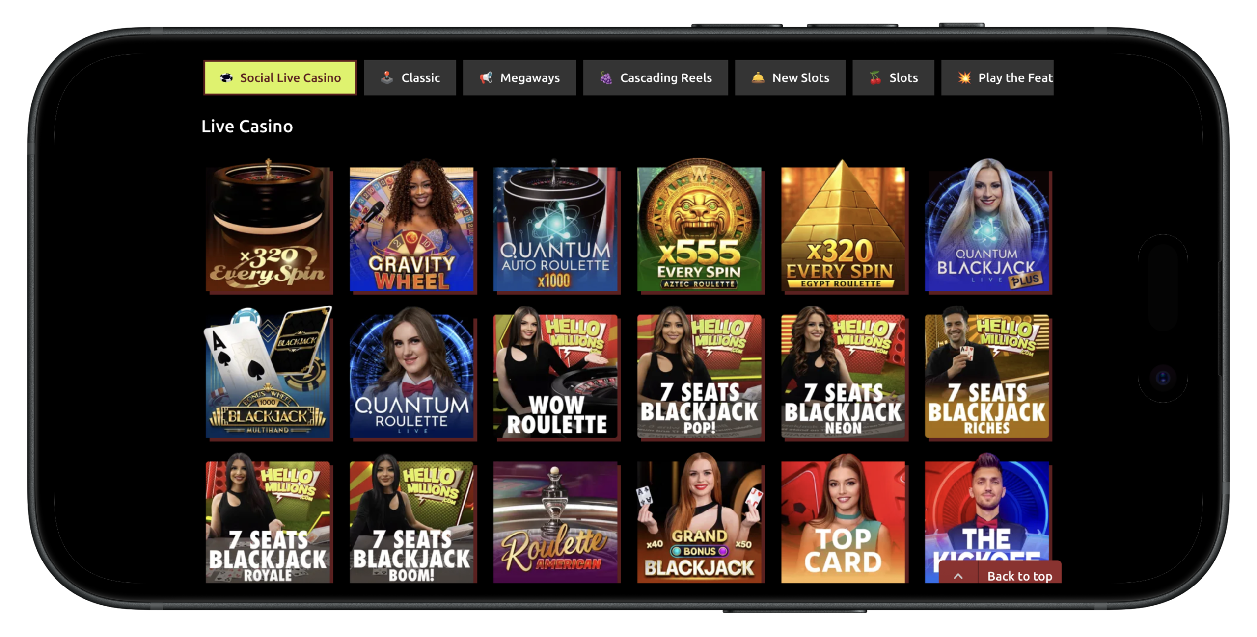 Hello Millions Live Casino Games