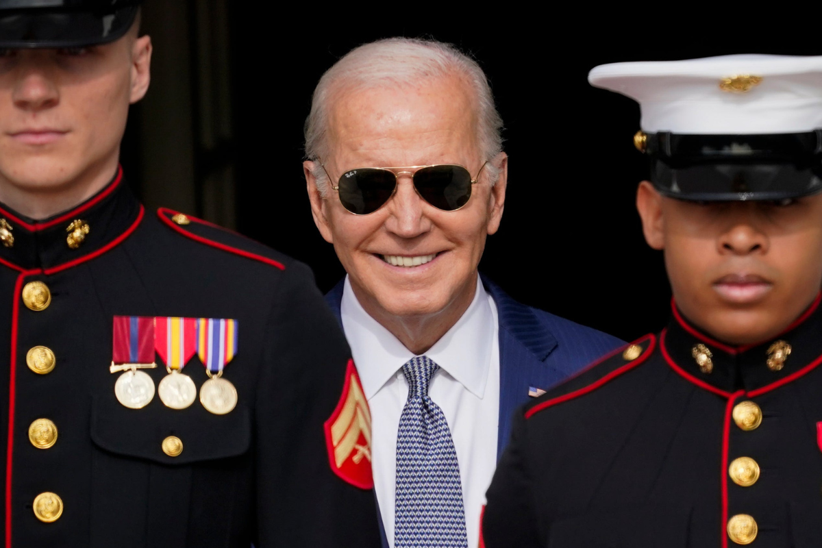 President Joe Biden arrives to pardon a pair of turkeys