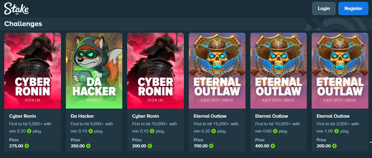 Stake.us Bonus Code - Challenges