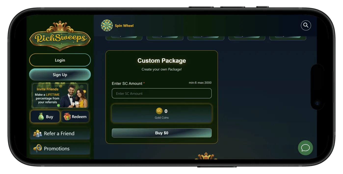 Rich Sweeps Custom Coin Package