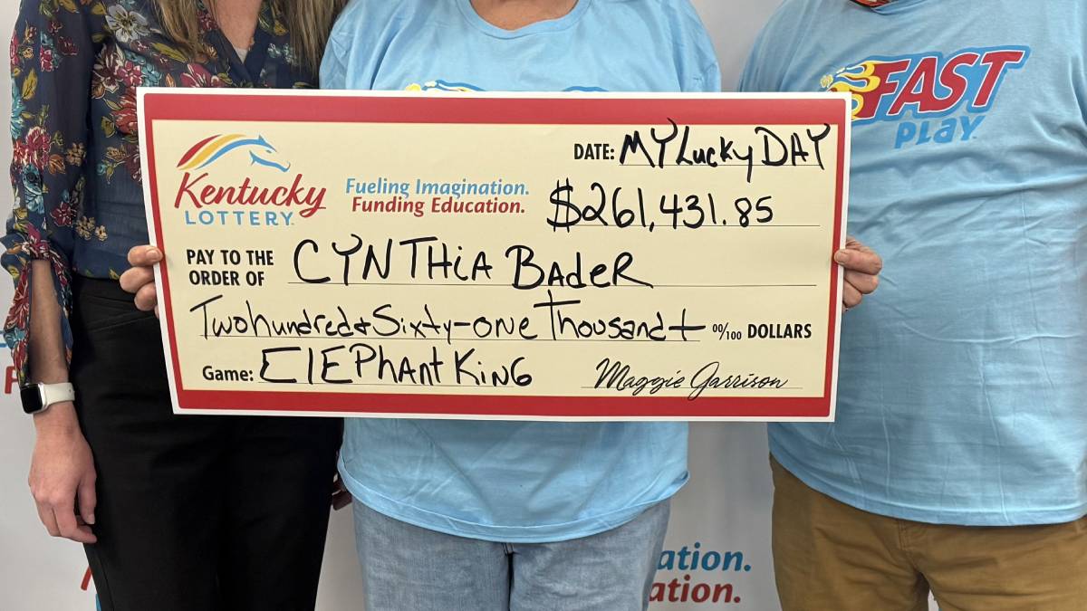 a $1 online play on the Kentucky Lottery’s Elephant King Jackpots Instant Play game exploded into a staggering $261,431.85 win. 