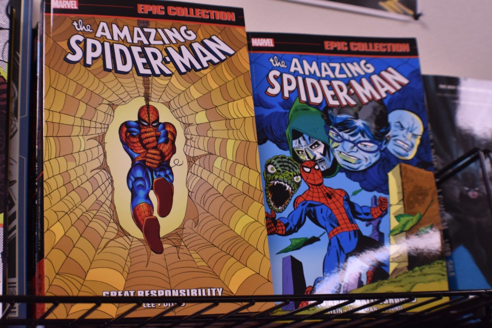 'The Amazing Spider-Man' comics are among many sold at The Bugle, as seen Nov. 26, 2024, in Sheboygan, Wis.