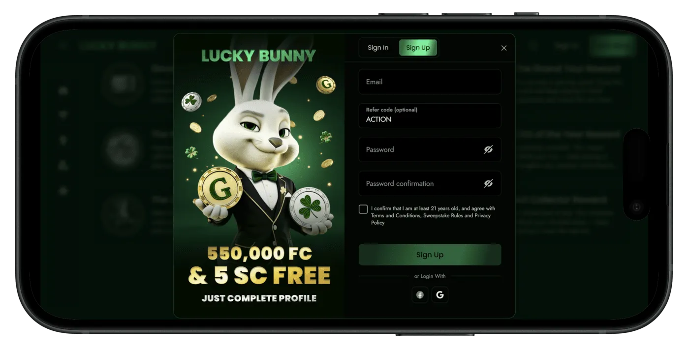 How To Sign Up at Lucky Bunny Casino
