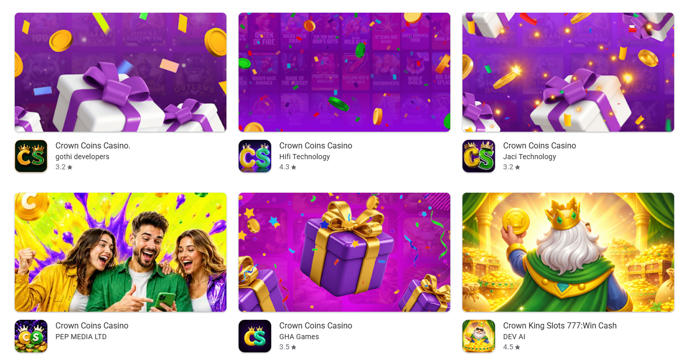 Crown Coins Casino App Imitations to avoid in the Google Play Store