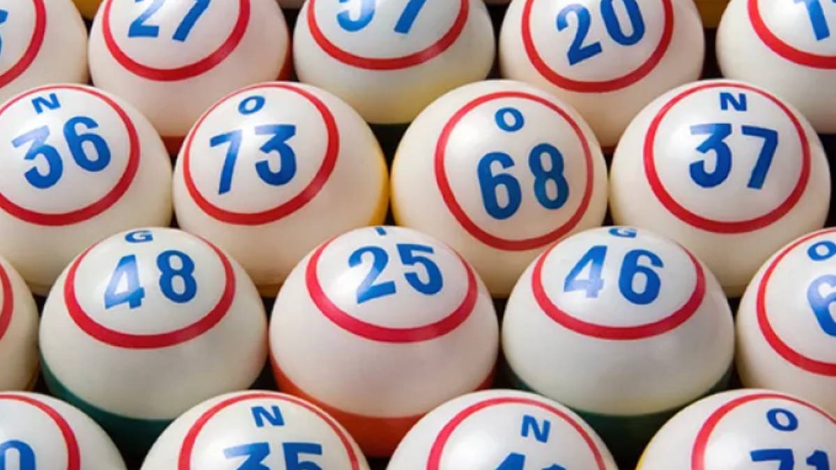 Bingo balls inside Foxwoods bingo hall.
