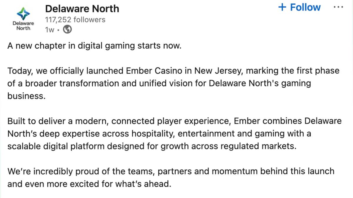ember casino was launched in new jersey by delaware north