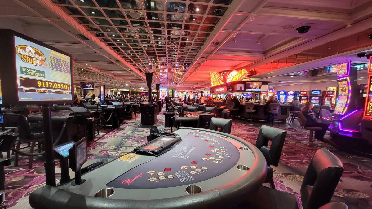 Empty Las Vegas Strip casino showing impact of tourism decline on casino activity