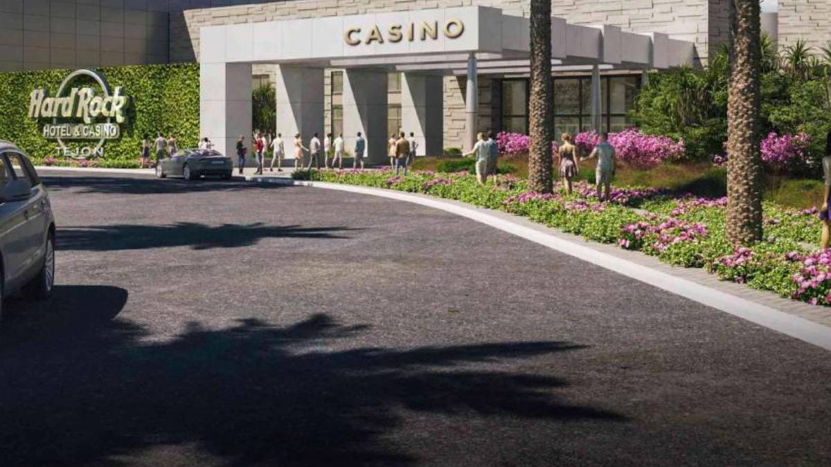 Hard Rock Hotel and Casino Tejon main entrance and signage
