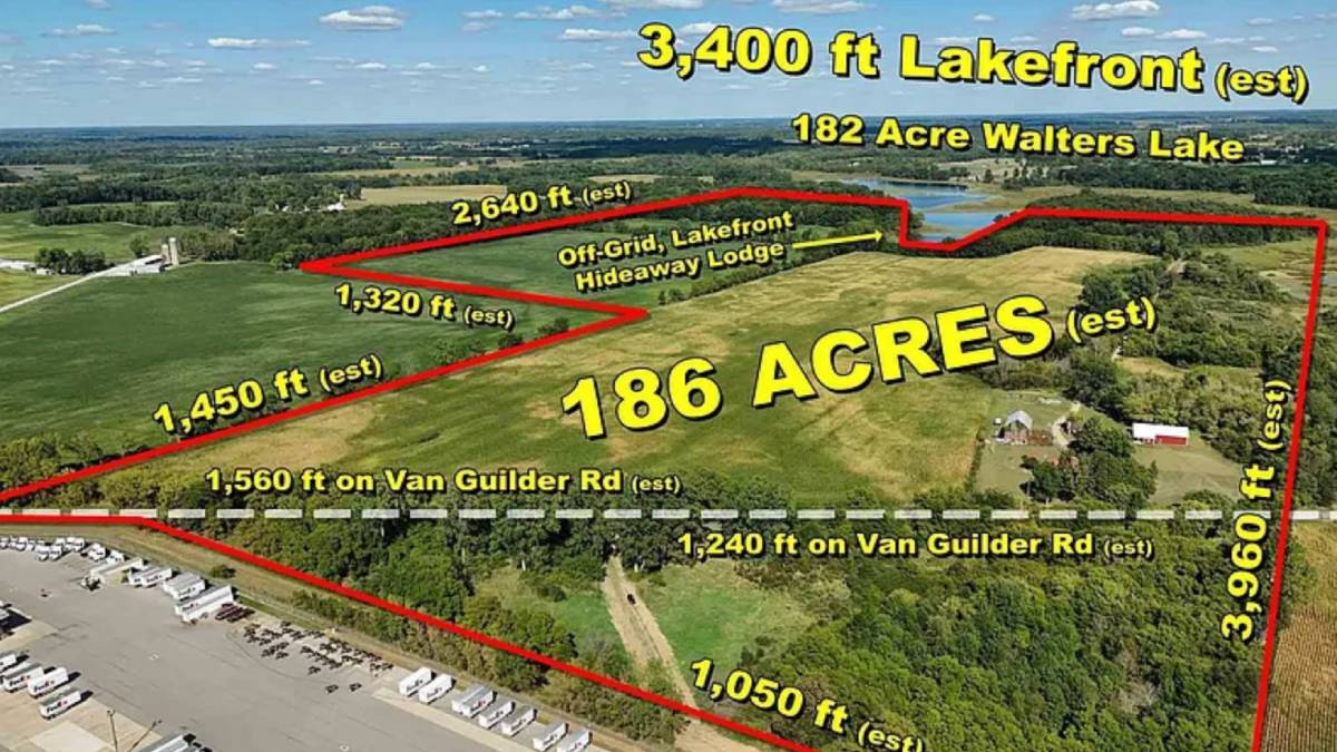 Walters Lake near Fremont Indiana potential casino site aerial view