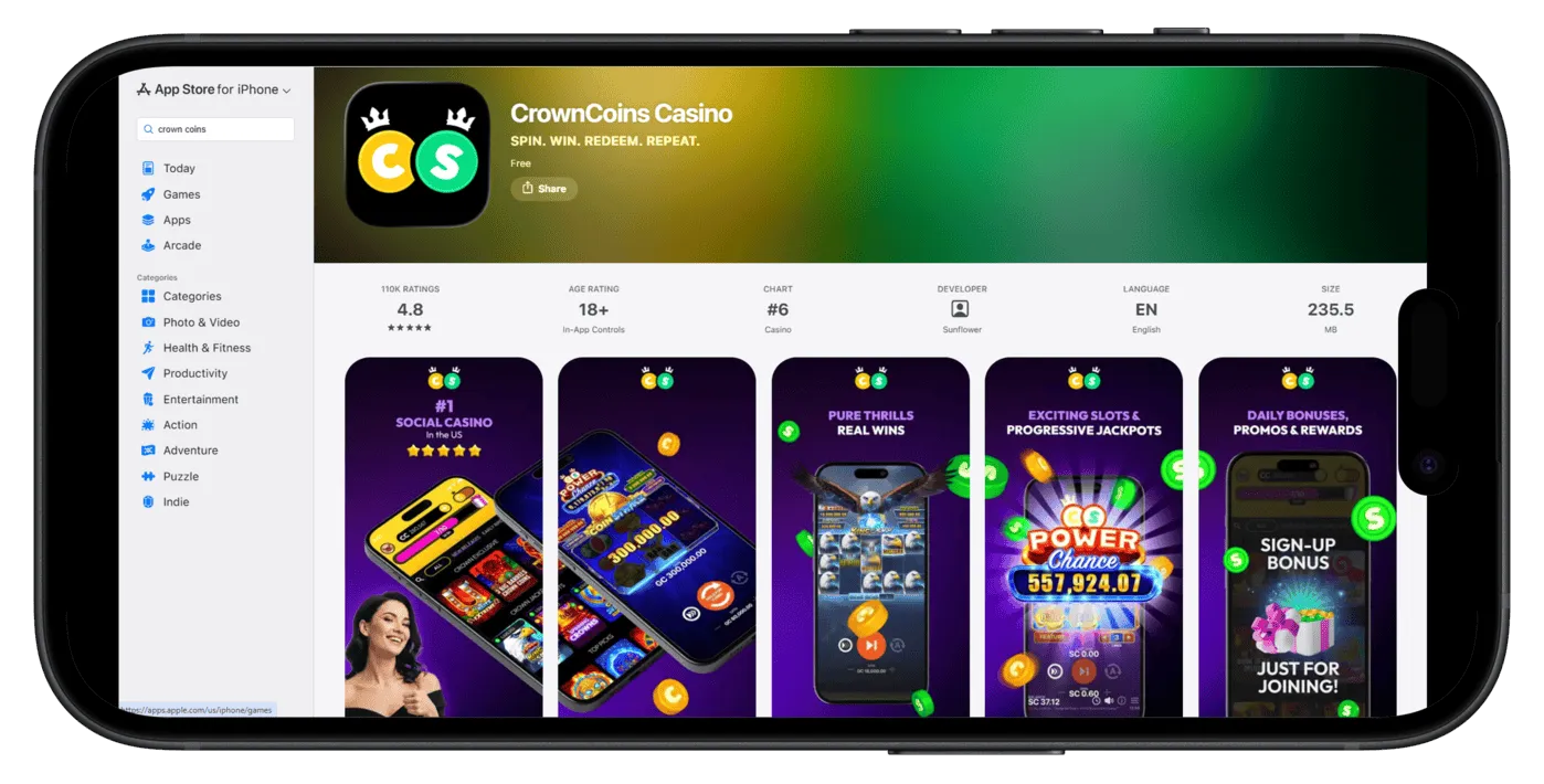 CrownCoins Casino App