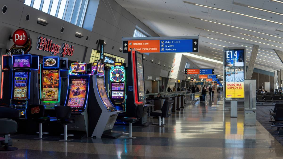 Airport slot machines in Las Vegas.