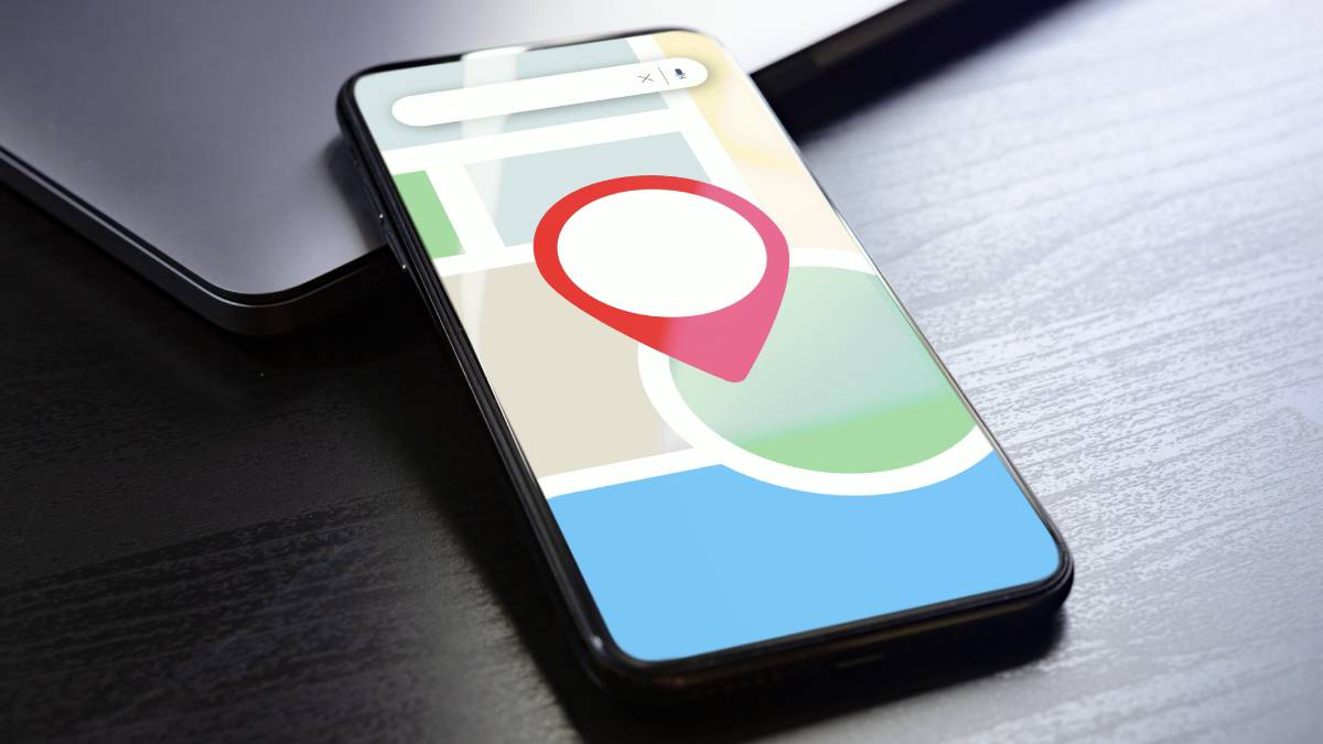 Smartphone showing GPS location tracking used in geofencing technology