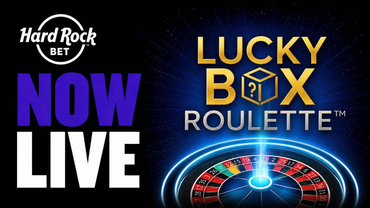 Hard Rock Bet Lucky Box Roulette screen showing the American roulette wheel.