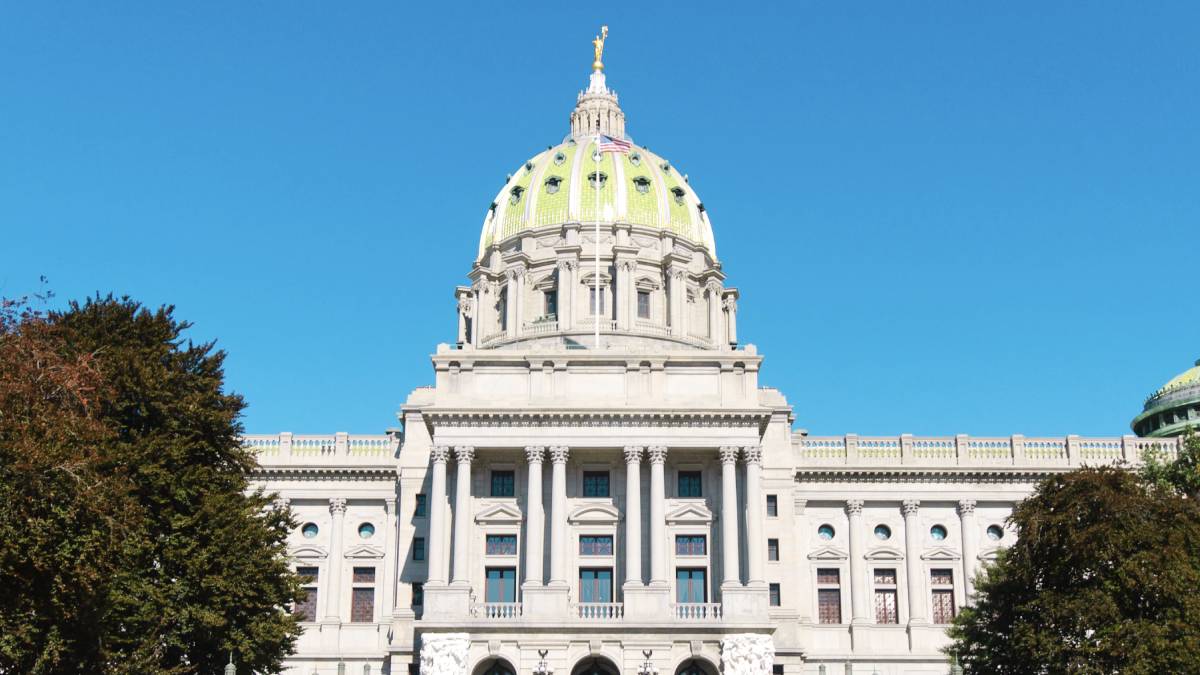 pennsylvania state capitol building where the legal framework for prediction markets is being crafted.