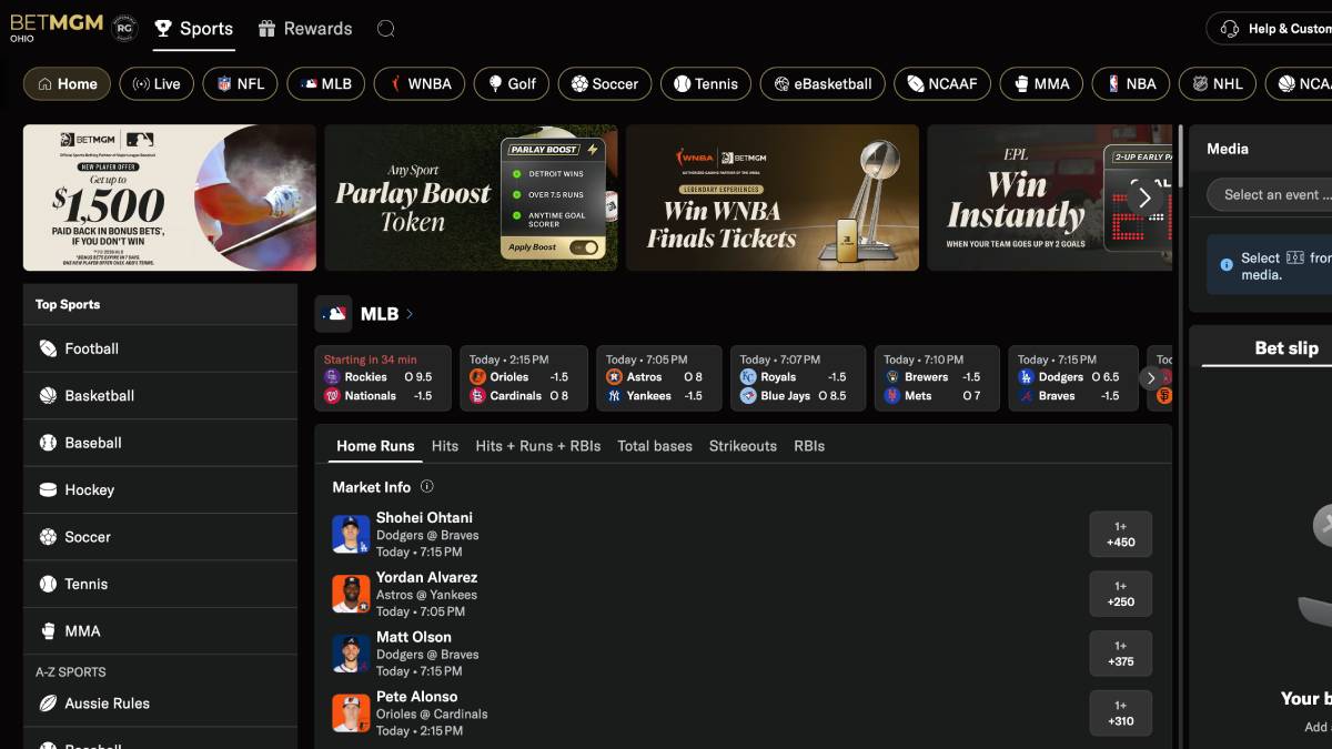 BetMGM sportsbook app displaying football betting odds and live wagering markets