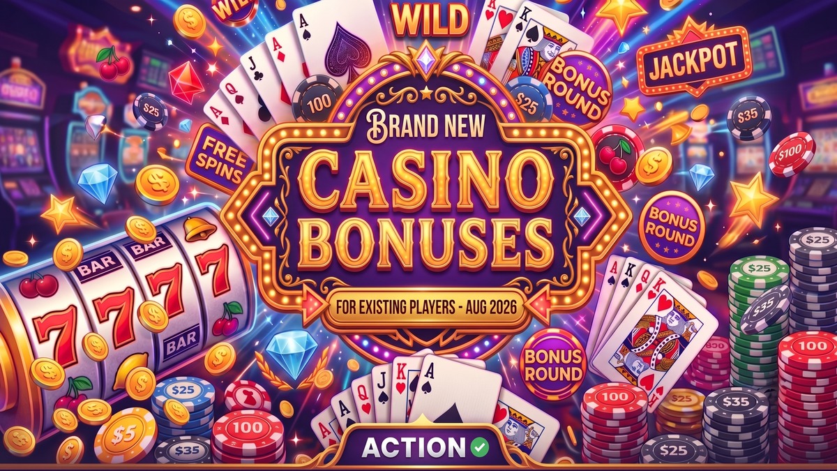 Brand New Casino Bonus Codes & Casino Promo Codes for Existing Players in Aug 2026