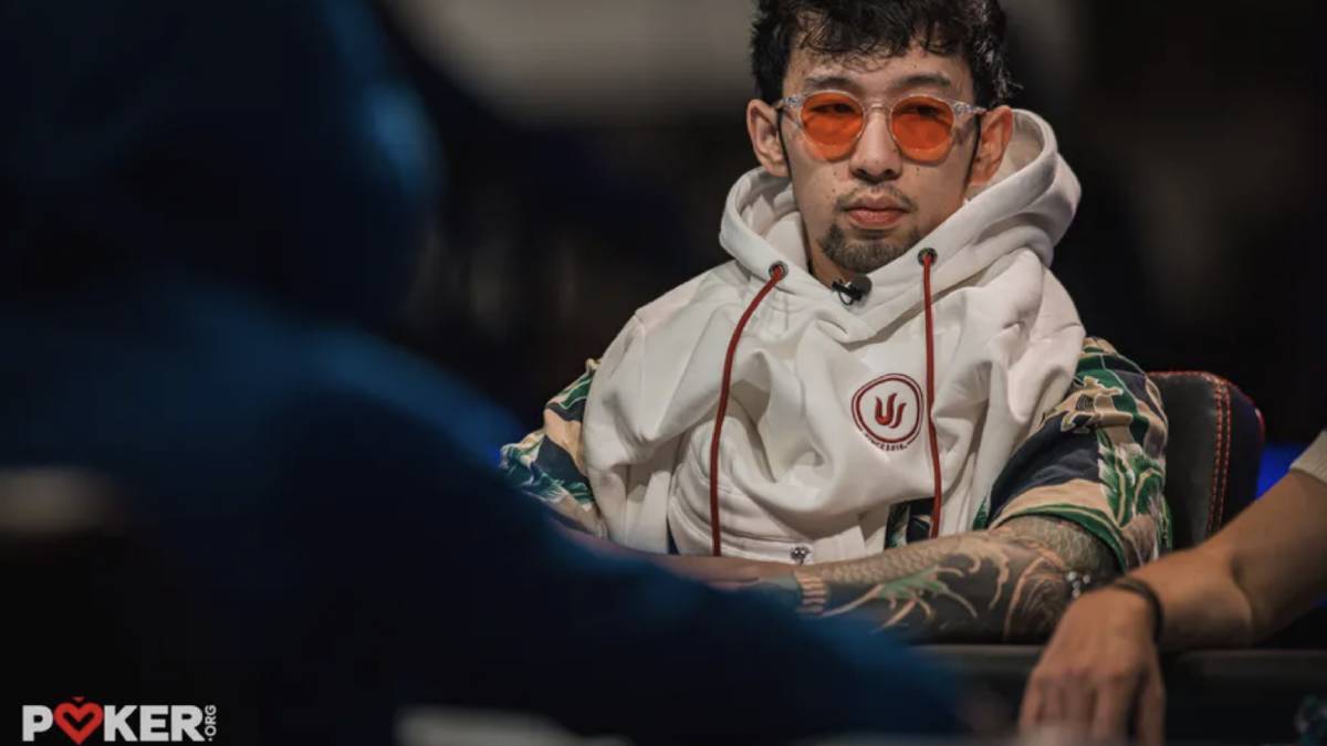an Feng competing at the WSOP Main Event 2026 final table.