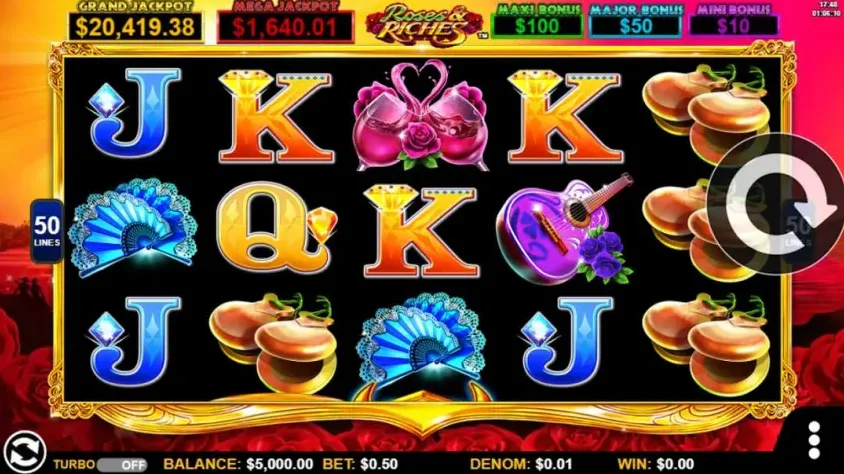 A look at the game play of the Bull Blitz Roses & Riches slot.
