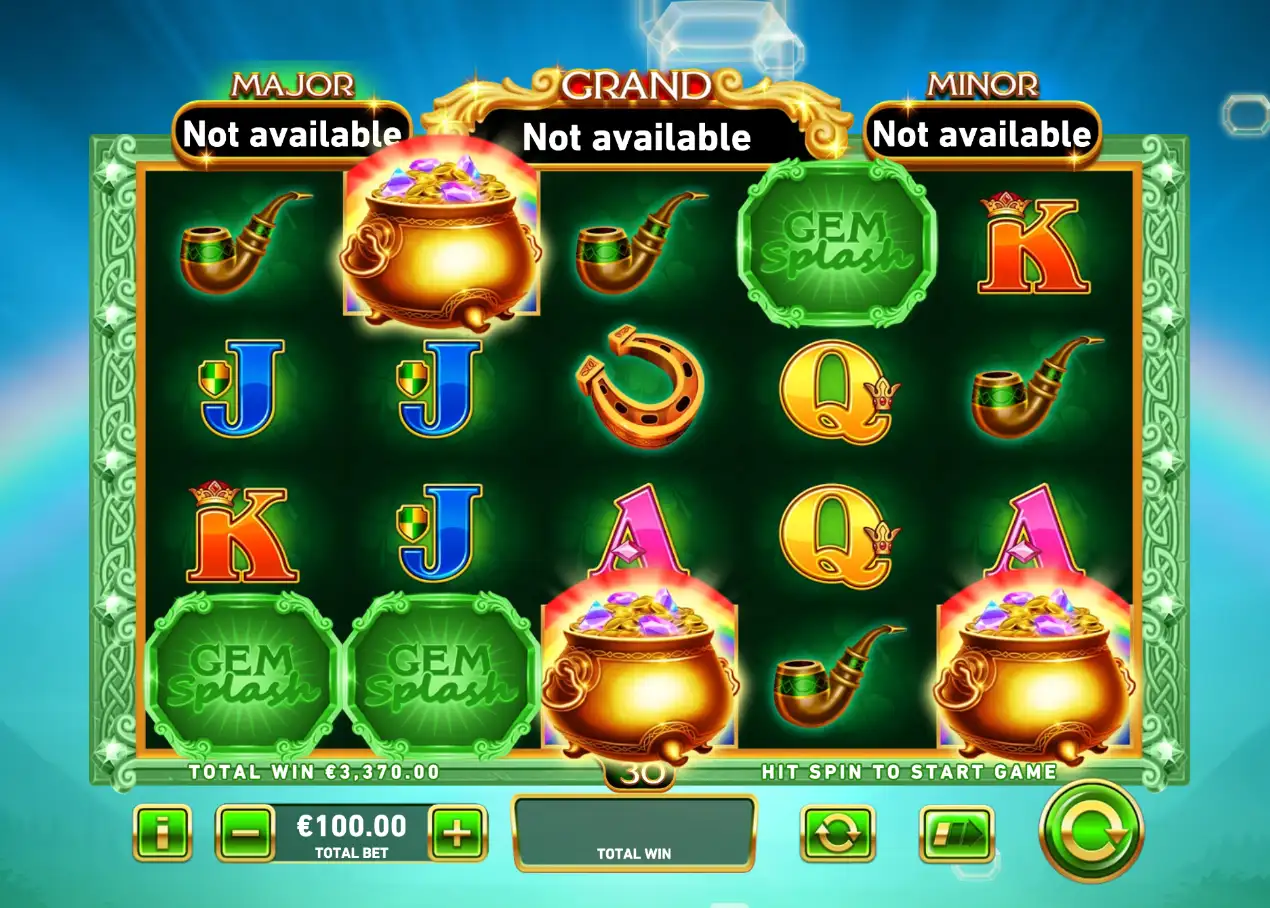 The Gem Splash: Rainbow's Gift slot interface
