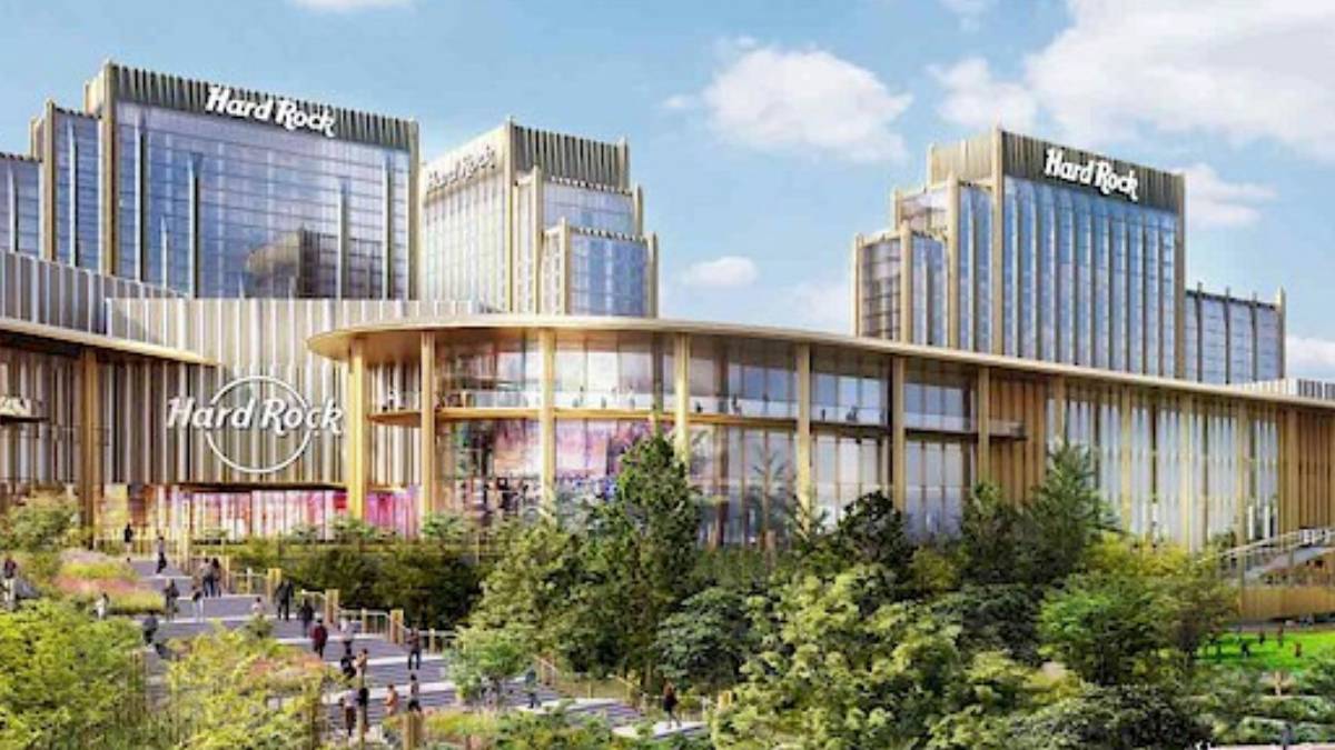 Rendering of the proposed Hard Rock Metropolitan Park casino and hotel in Queens