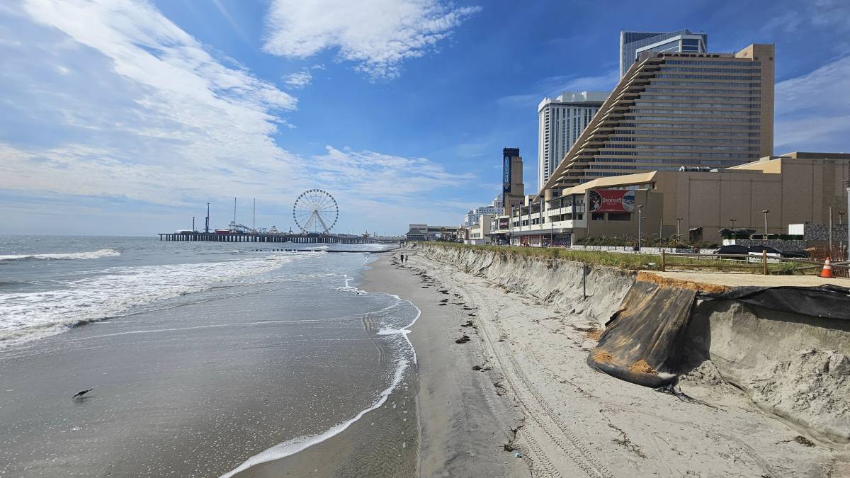 Atlantic City beach, Boardwalk, and casino resorts, a destination that could become easier to reach through a proposed New York City ferry.