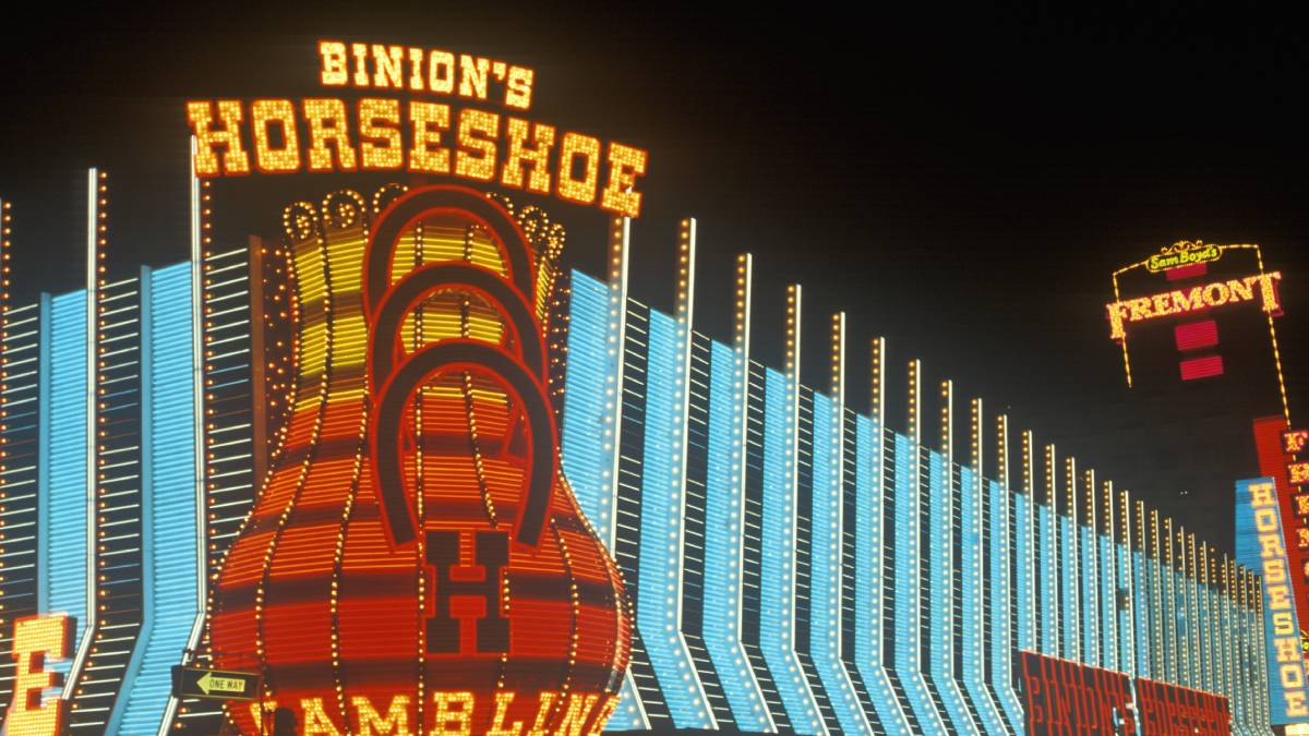 Binion’s Gambling Hall in downtown Las Vegas, near the historic Hotel Apache