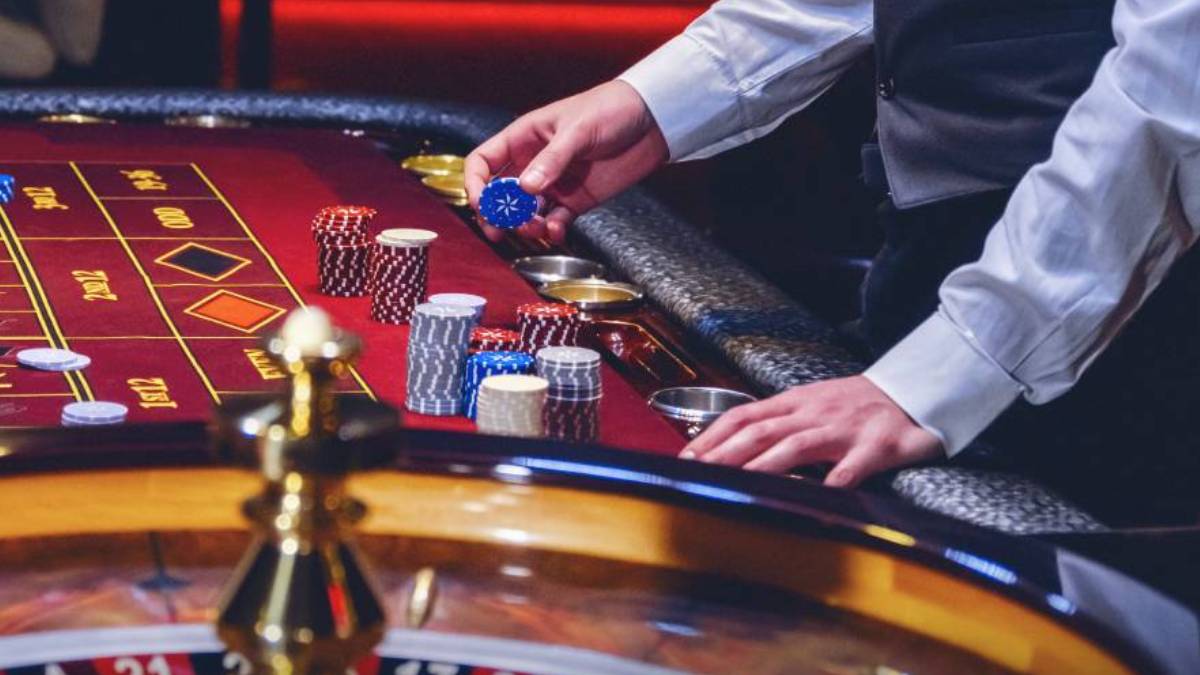 A roulette wheel at an Idaho casino.