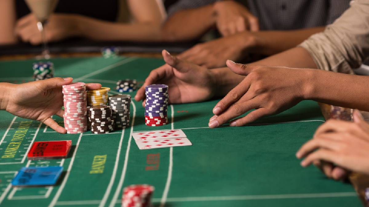 a baccarat table in one of the world's largest casinos.