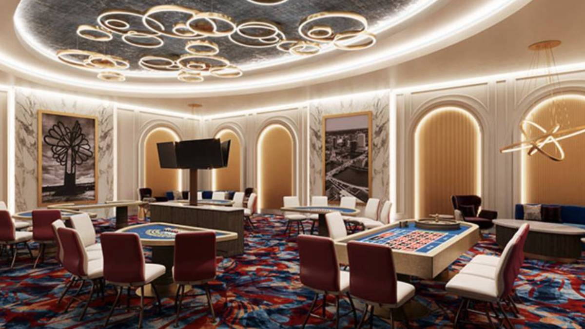 Blackjack and roulette table games at Cedar Crossing Casino & Entertainment Center in Cedar Rapids