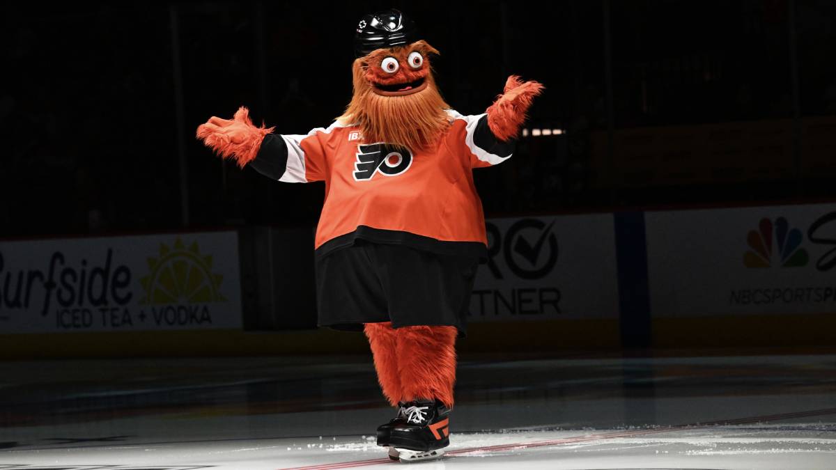 The Gritty mascot of the NHL's Philadelphia Flyers trails NFL mascot Blue in the rankings.