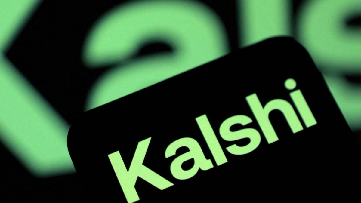 prediction markets news tracking tge Kalshi app logo on smartphone screen