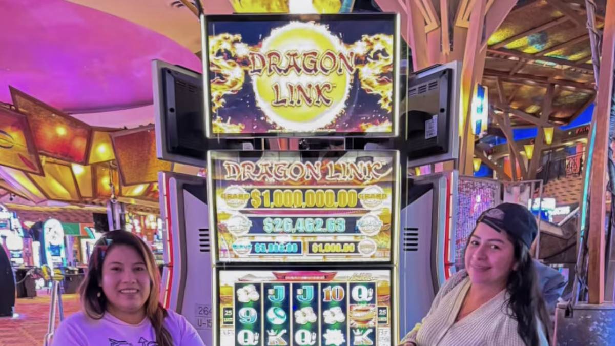 Dragon Link slot machine at Mohegan Sun Casino in Uncasville, Connecticut.